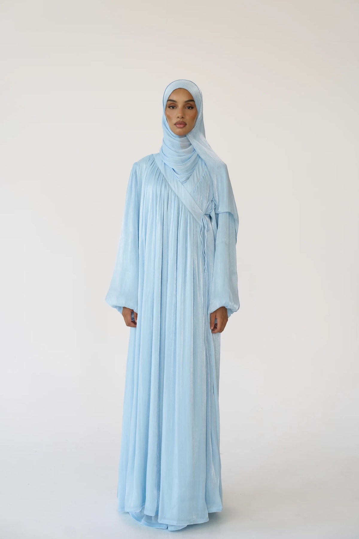 Blue Wrap Maxi Dress