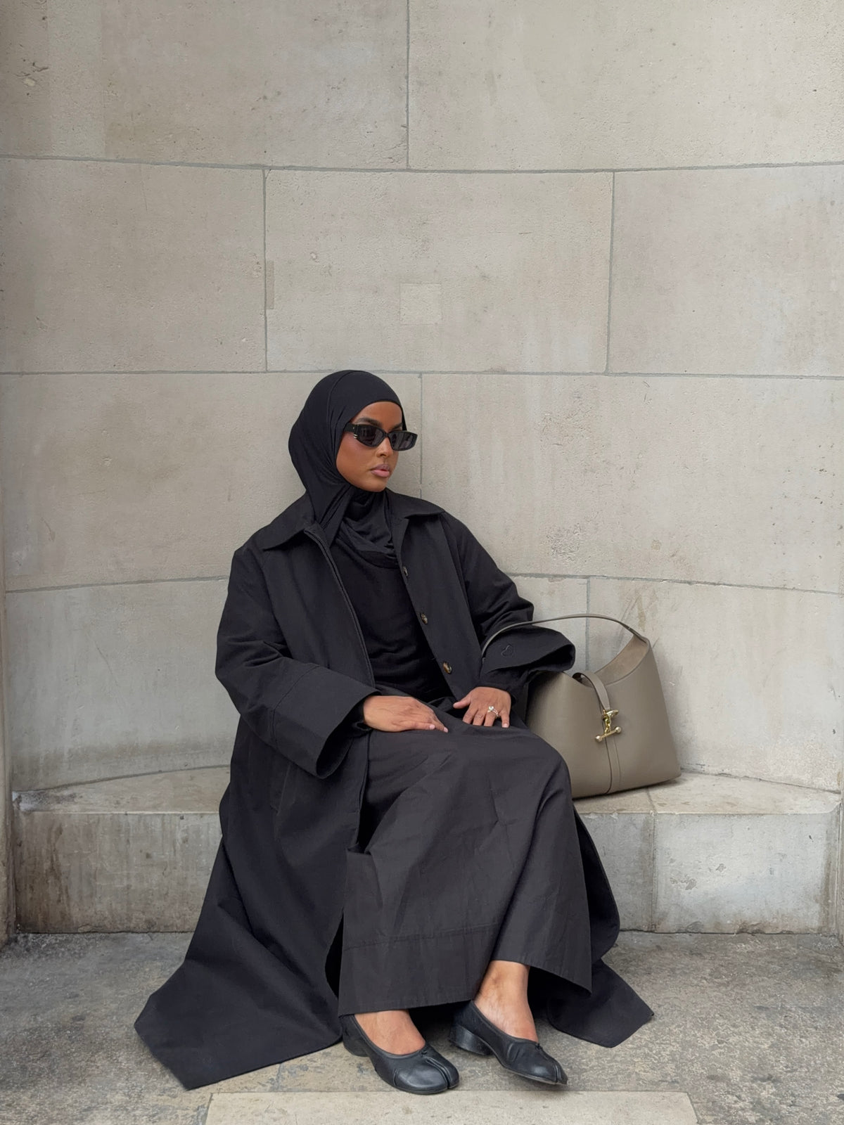 Black Maxi Trench Coat