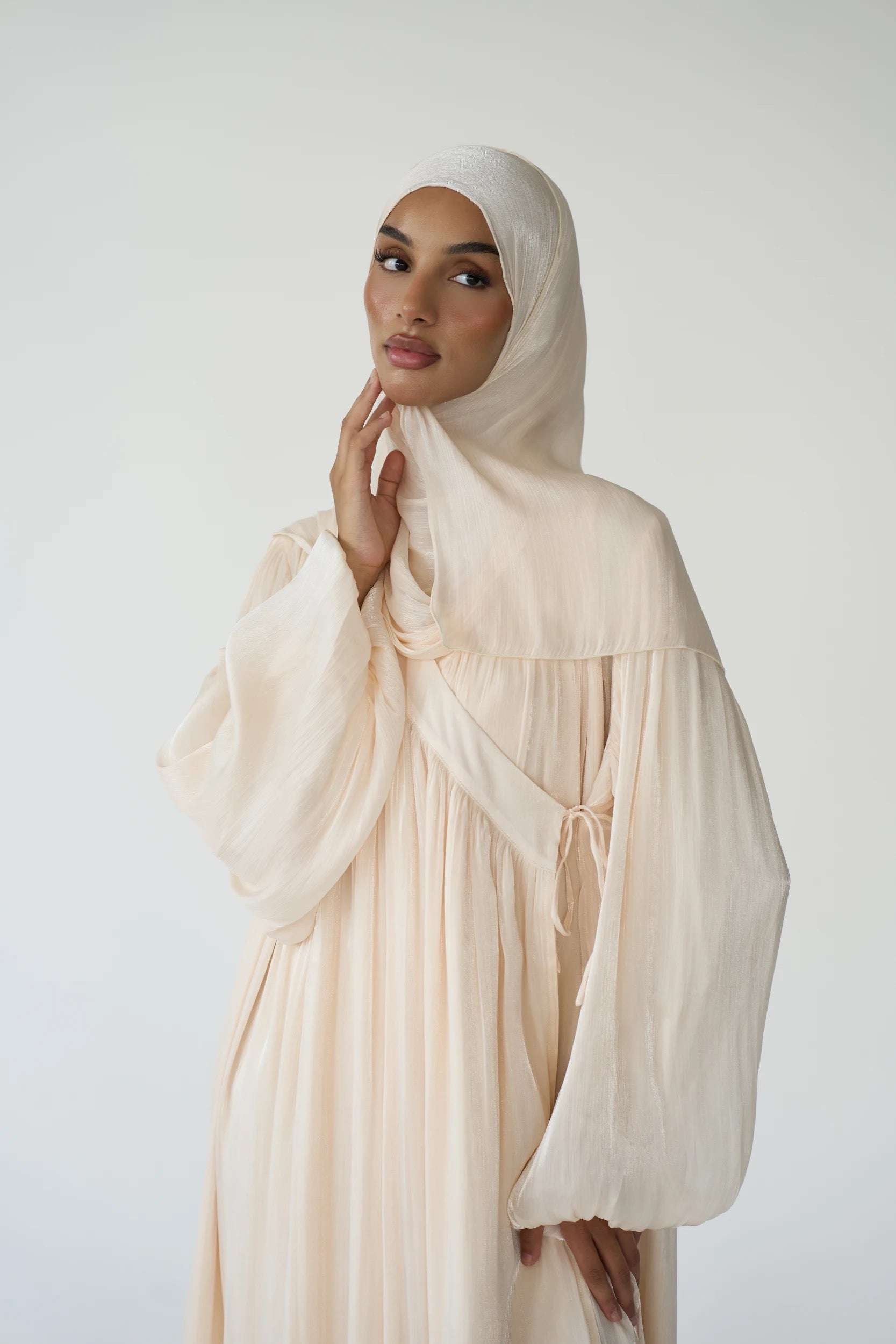Cream Wrap Maxi Dress