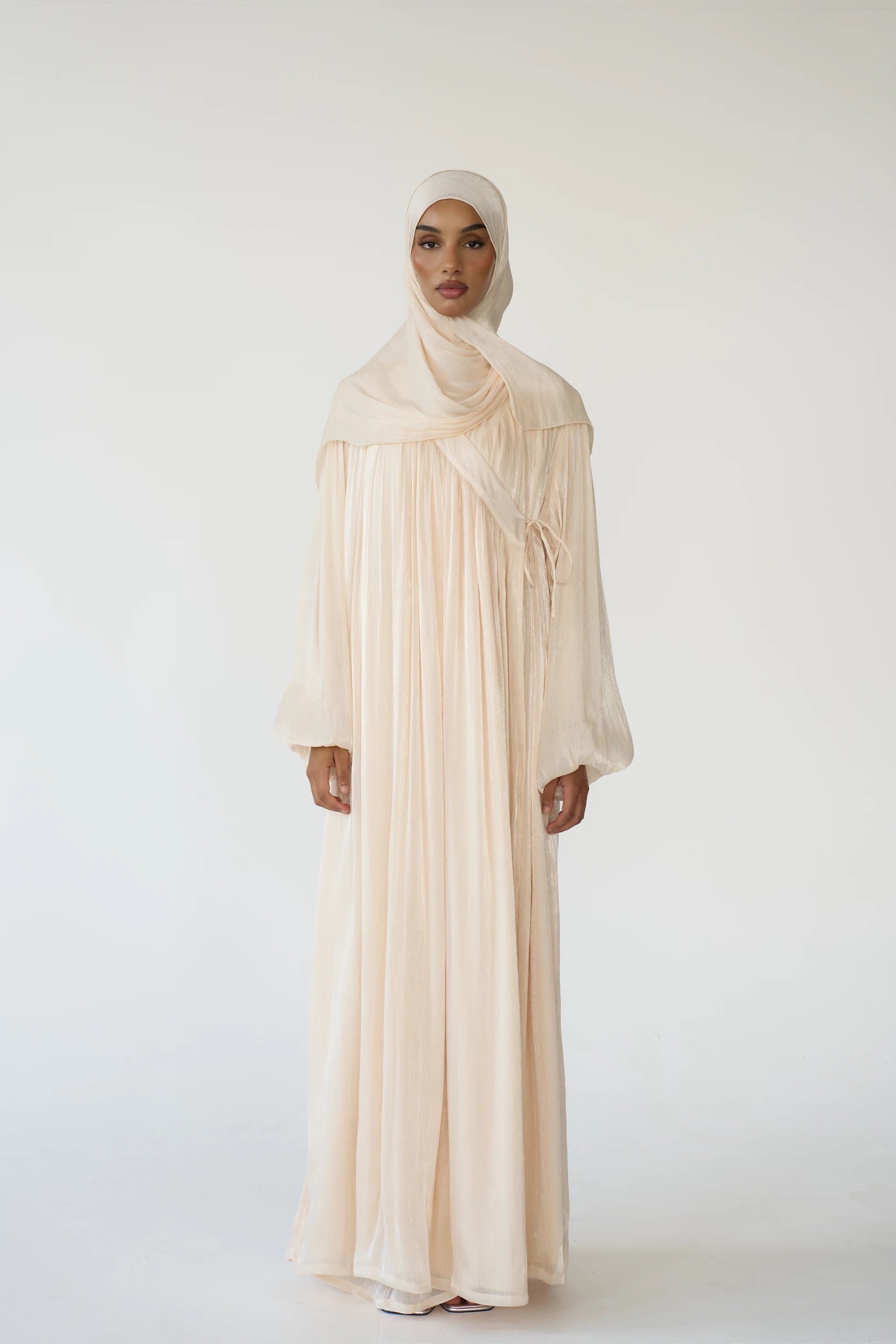 Cream Wrap Maxi Dress